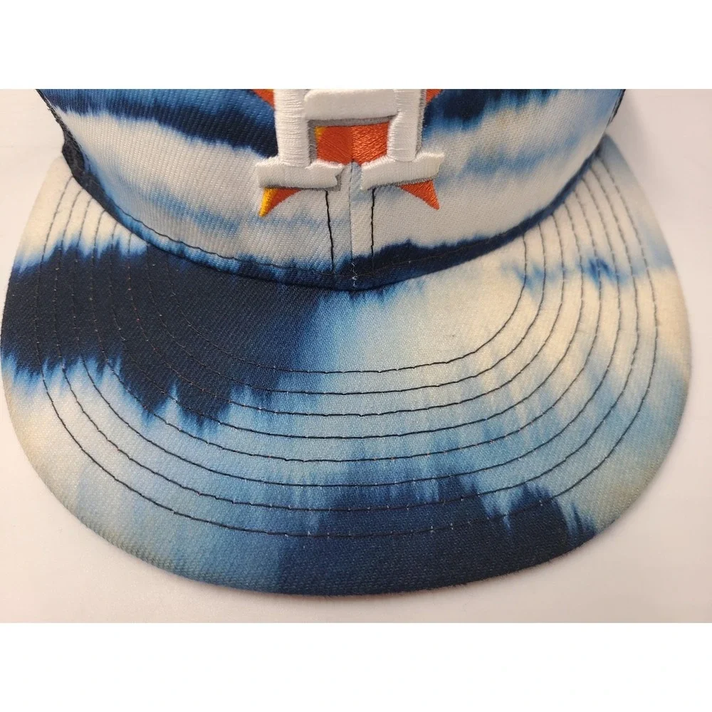 Houston Astros Tie Dye New Era 9Fifty Mesh Trucker‎ Snapback Hat Cap Blue White